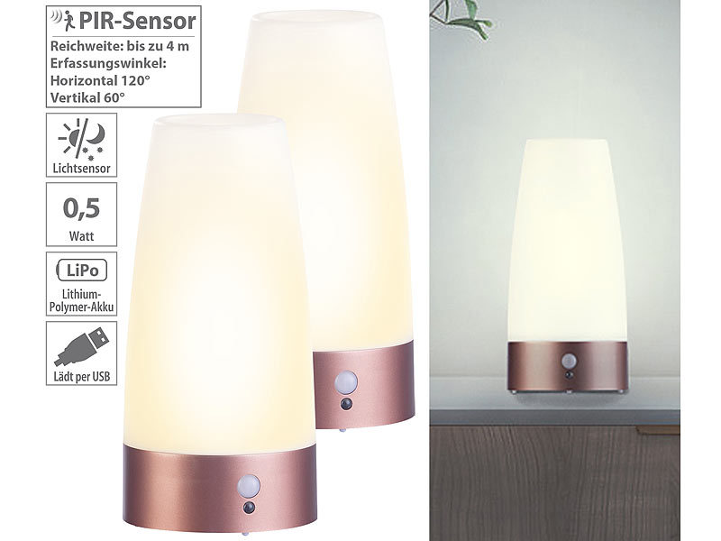 ; LED-Batterieleuchten mit Bewegungsmelder 