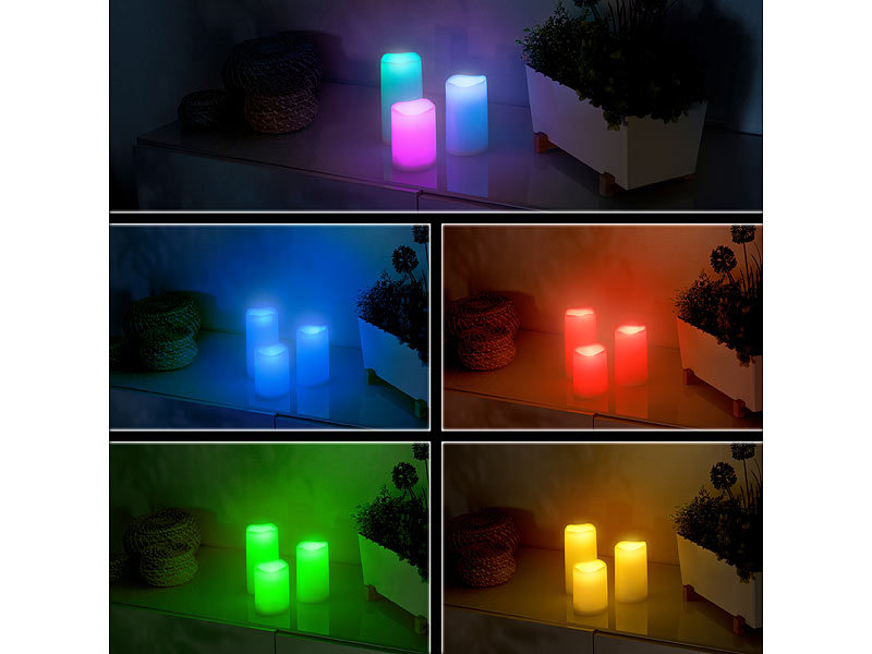 ; Akku-LED-Teelicht-Sets mit Ladestation 