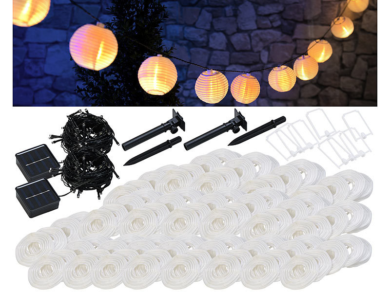 ; LED-Solar-Lichterketten (warmweiß) LED-Solar-Lichterketten (warmweiß) LED-Solar-Lichterketten (warmweiß) LED-Solar-Lichterketten (warmweiß) 