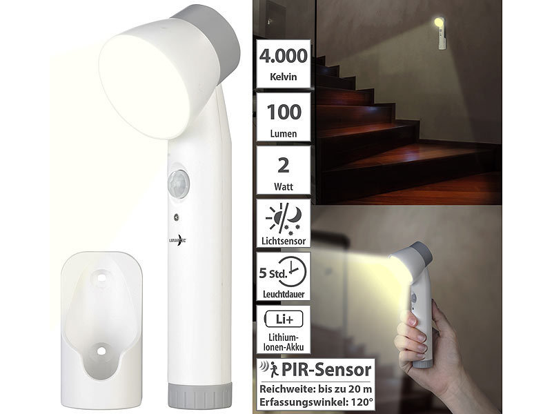 ; Akku-LED-Lichtleisten mit Bewegungssensoren, LED-Batterieleuchten mit Bewegungsmelder 