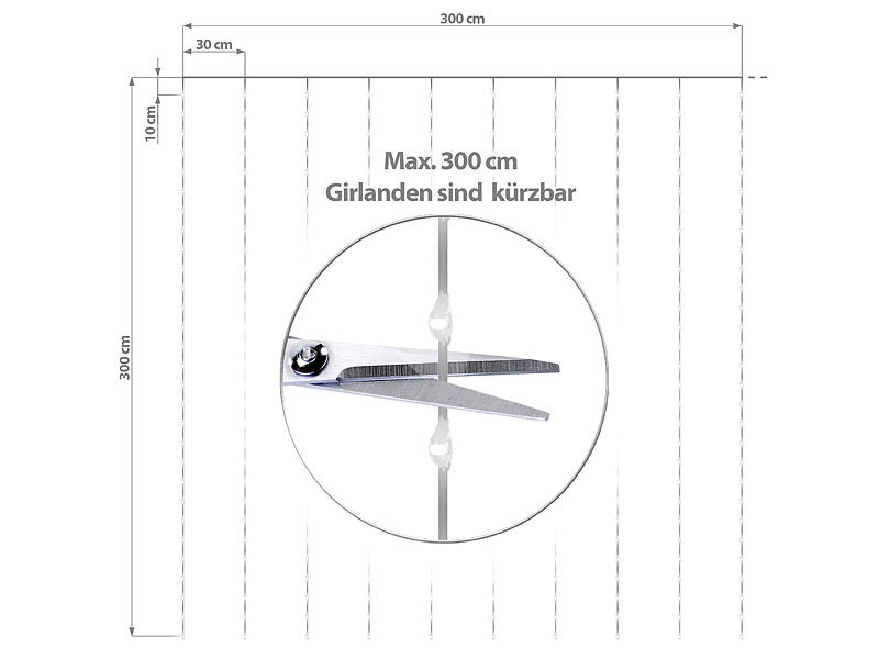 ; LED-Solar-Lichterketten (warmweiß), LED-Lichterketten für innen und außen 