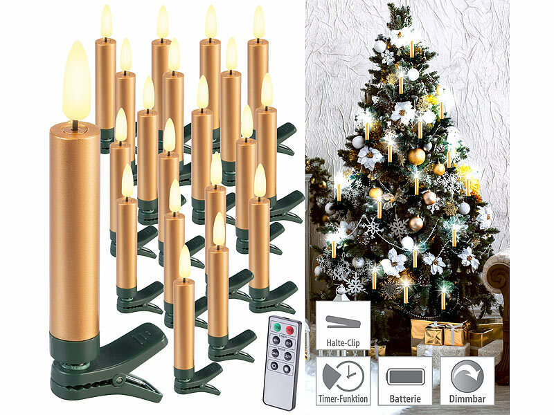 ; Kabellose, dimmbare LED-Weihnachtsbaumkerzen mit Fernbedienung und Timer Kabellose, dimmbare LED-Weihnachtsbaumkerzen mit Fernbedienung und Timer Kabellose, dimmbare LED-Weihnachtsbaumkerzen mit Fernbedienung und Timer 