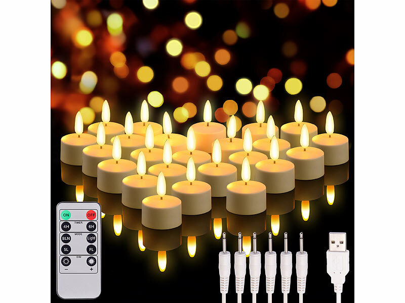 ; Akku-LED-Teelicht-Sets mit Ladestation Akku-LED-Teelicht-Sets mit Ladestation Akku-LED-Teelicht-Sets mit Ladestation 