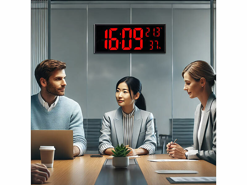 ; LED-Funk-Wanduhren mit Temperaturanzeigen LED-Funk-Wanduhren mit Temperaturanzeigen LED-Funk-Wanduhren mit Temperaturanzeigen 