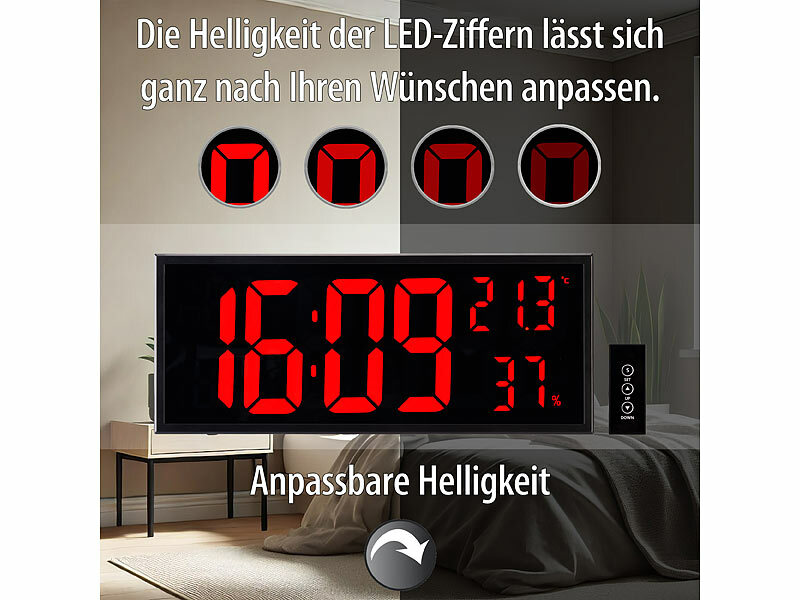 ; LED-Funk-Wanduhren mit Temperaturanzeigen LED-Funk-Wanduhren mit Temperaturanzeigen LED-Funk-Wanduhren mit Temperaturanzeigen 