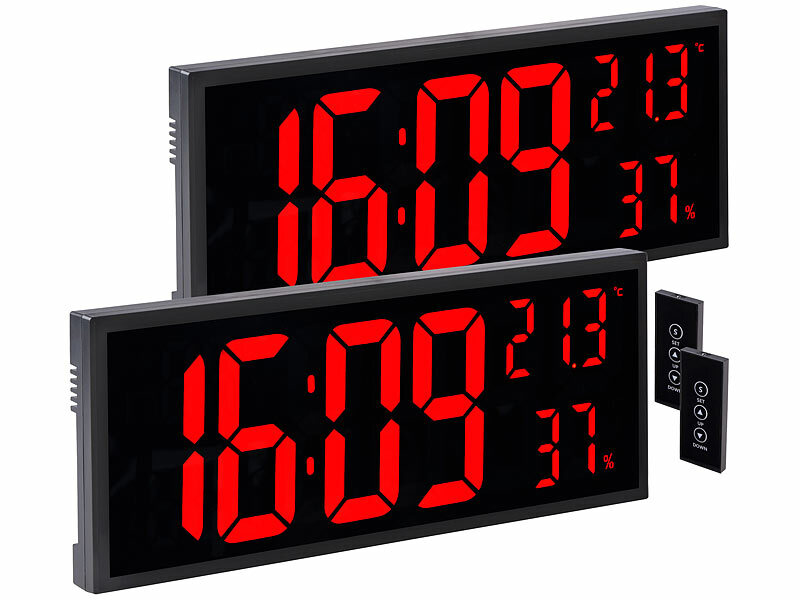 ; LED-Funk-Wanduhren mit Temperaturanzeigen LED-Funk-Wanduhren mit Temperaturanzeigen LED-Funk-Wanduhren mit Temperaturanzeigen 
