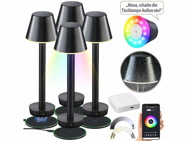 ; CCT-LED-Akku-Wandlampen mit Magnetfuss, dimmbar, rund 