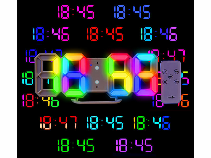 ; LED-Funk-Wanduhren mit Temperaturanzeigen LED-Funk-Wanduhren mit Temperaturanzeigen LED-Funk-Wanduhren mit Temperaturanzeigen 