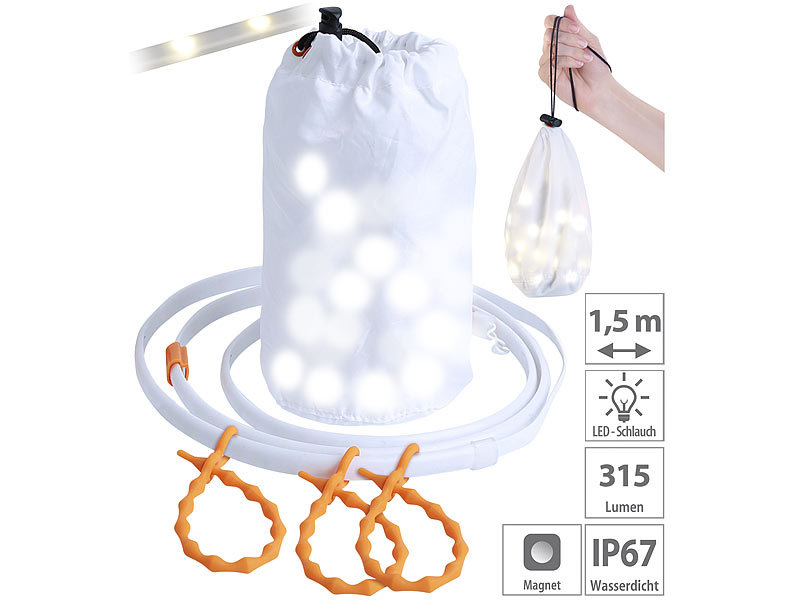 ; LED-Solar-Lichterketten (warmweiß), LED-Lichterketten für innen und außen 