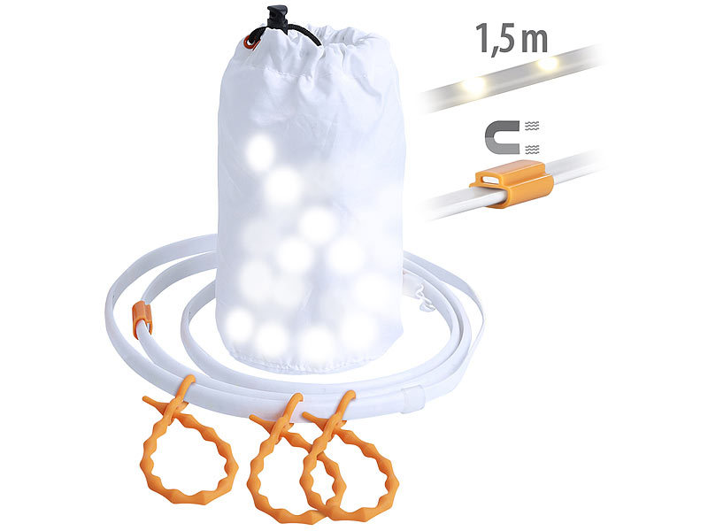 ; LED-Solar-Lichterketten (warmweiß), LED-Lichterketten für innen und außen 
