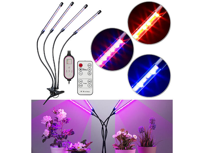 ; LED-Spots GU5.3 (warmweiß), LED-Pflanzenwachstums-Streifen 