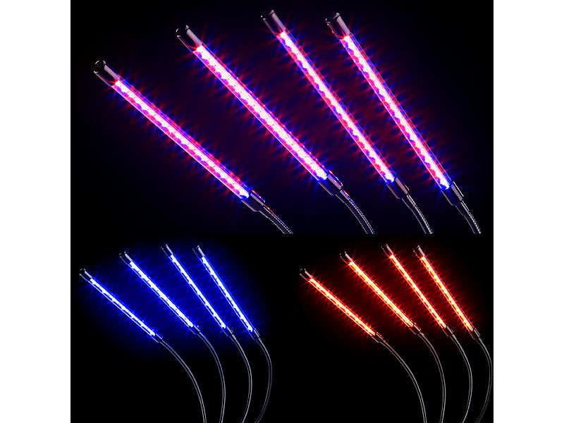 ; LED-Spots GU5.3 (warmweiß), LED-Pflanzenwachstums-Streifen 