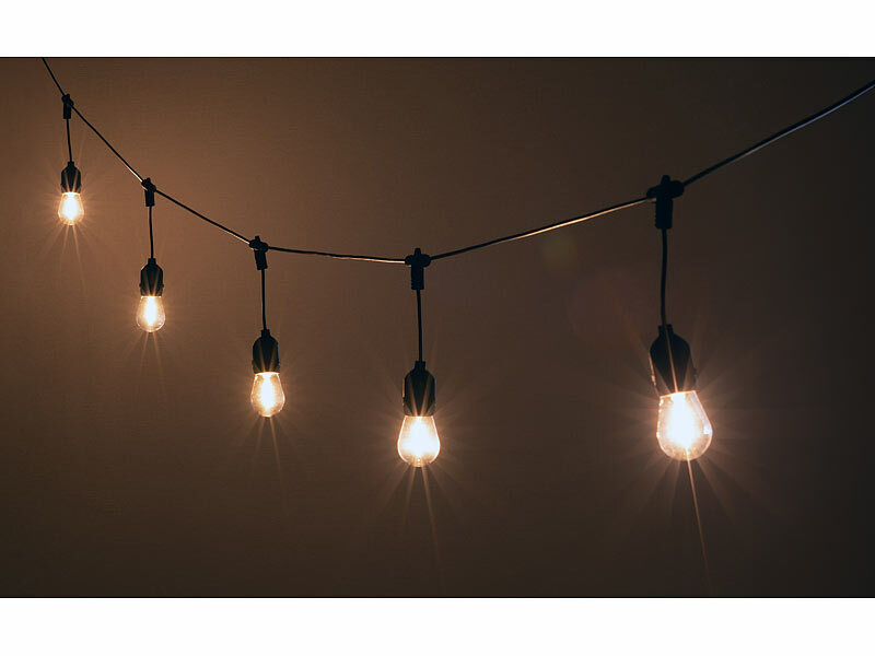 ; LED-Lichterketten für innen und außen, LED-Solar-Lichterketten (warmweiß) 
