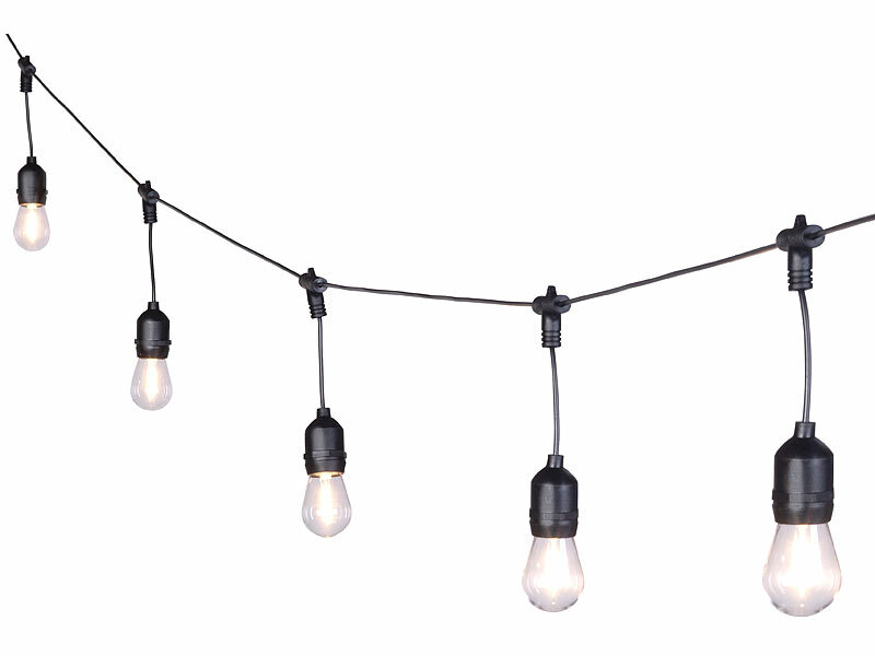 ; LED-Lichterketten für innen und außen, LED-Solar-Lichterketten (warmweiß) 