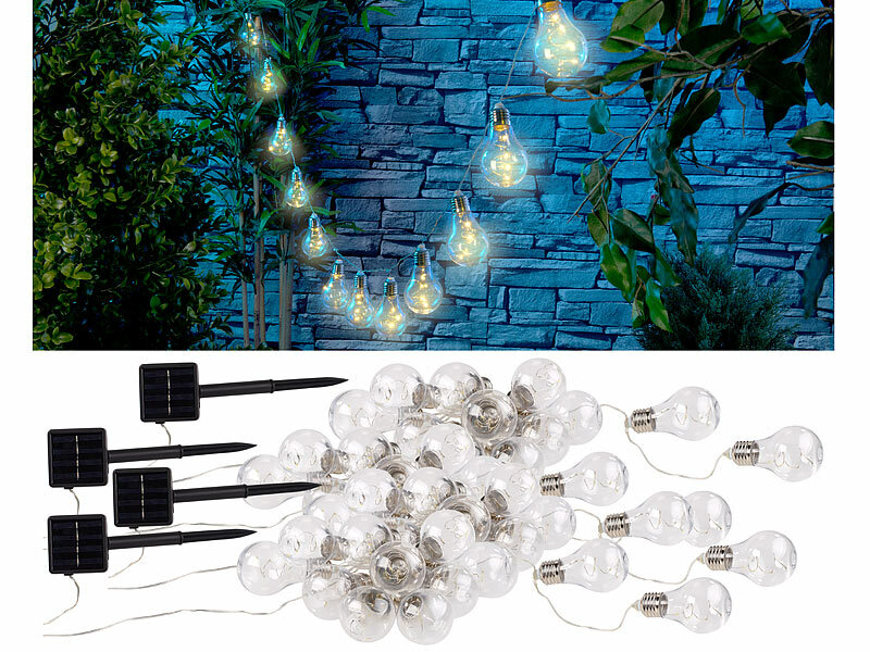 ; LED-Solar-Lichterketten (warmweiß) LED-Solar-Lichterketten (warmweiß) LED-Solar-Lichterketten (warmweiß) 
