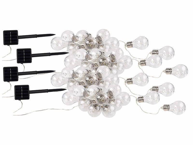 ; LED-Solar-Lichterketten (warmweiß) LED-Solar-Lichterketten (warmweiß) LED-Solar-Lichterketten (warmweiß) 