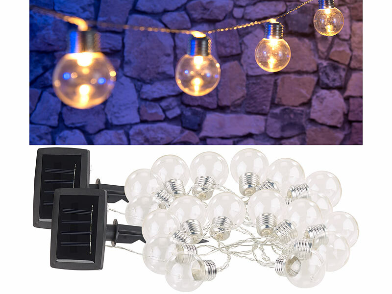 ; LED-Solar-Lichterketten (warmweiß) LED-Solar-Lichterketten (warmweiß) LED-Solar-Lichterketten (warmweiß) 