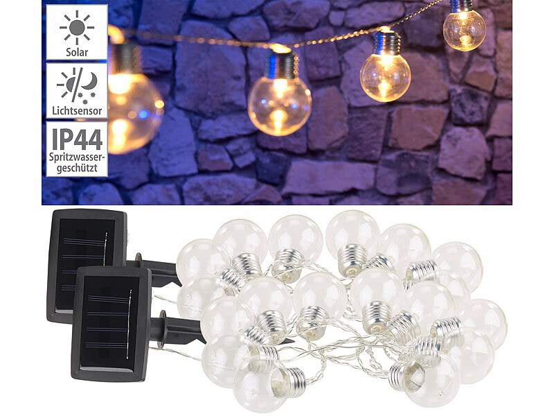 ; LED-Solar-Lichterketten (warmweiß) LED-Solar-Lichterketten (warmweiß) LED-Solar-Lichterketten (warmweiß) 