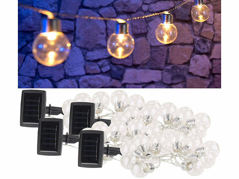 ; LED-Solar-Lichterketten (warmweiß) LED-Solar-Lichterketten (warmweiß) LED-Solar-Lichterketten (warmweiß) 