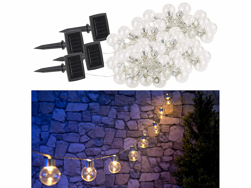 ; LED-Solar-Lichterketten (warmweiß) LED-Solar-Lichterketten (warmweiß) LED-Solar-Lichterketten (warmweiß) 